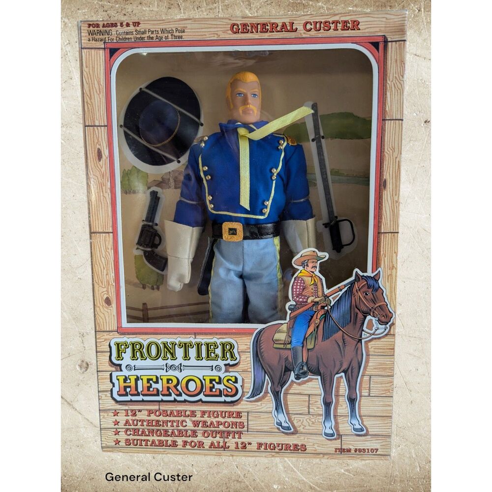 NWOT VTG Frontier Heroes 12"posable General Cluster 1993 figure #93107